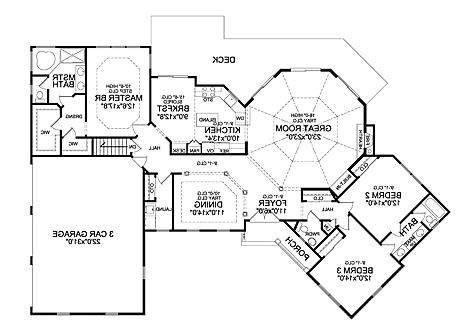 First Floor Plan image of WINSTON 3 CAR House Plan